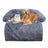 Plush square sofa pet bed with raised sides, photo 13 of 49