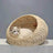 Hand woven rattan cat bed with removable washable cushion, view 12 of 23