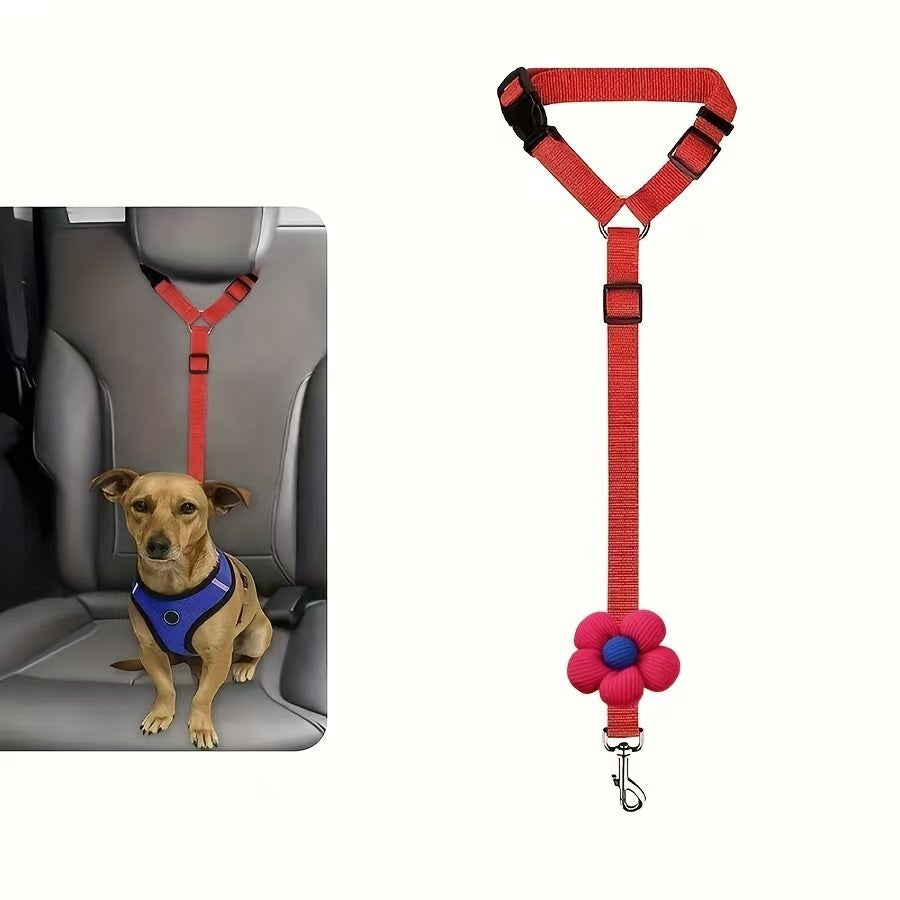 Elastic dog car headrest lead in nylon webbing, product image 8