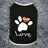 Lightweight cotton dog vest with heart print in Black, side view