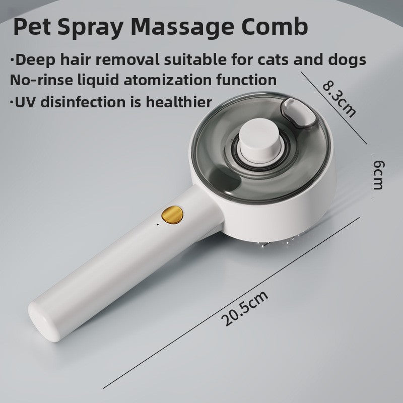 Self-Cleaning Pet Spray Massage Comb with One-Click Release