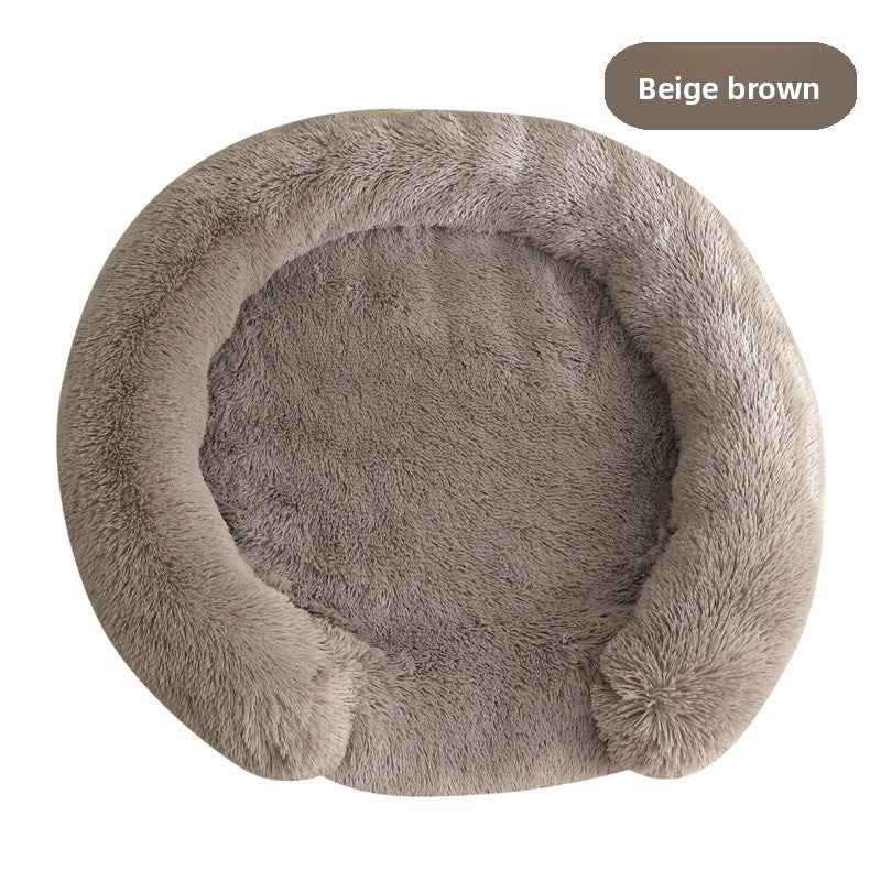 Fluffy round nest pet bed in many colours, second detail photo