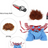 Small dog in a spooky Halloween costume with prop knife