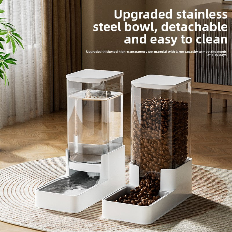 Gravity Pet Water Dispenser and Food Feeder Set for Cats and Dogs, 3.3L to 8.5L