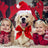 Christmas velvet pet scarf and hat set in Hat, side view