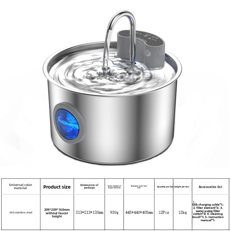 Automatic Pet Water Dispenser Stainless Steel 3.2L