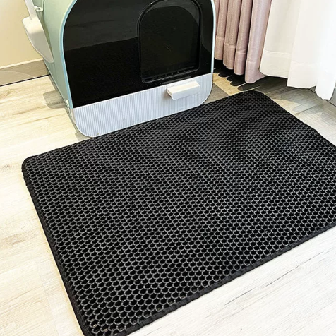 Honeycomb Mesh Cat Litter Trapping Mat with Raised Edge