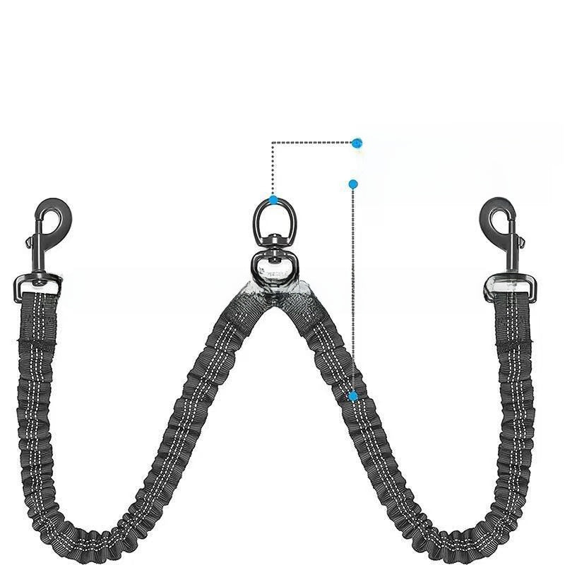 Double-ended nylon dog lead in 10 colour options