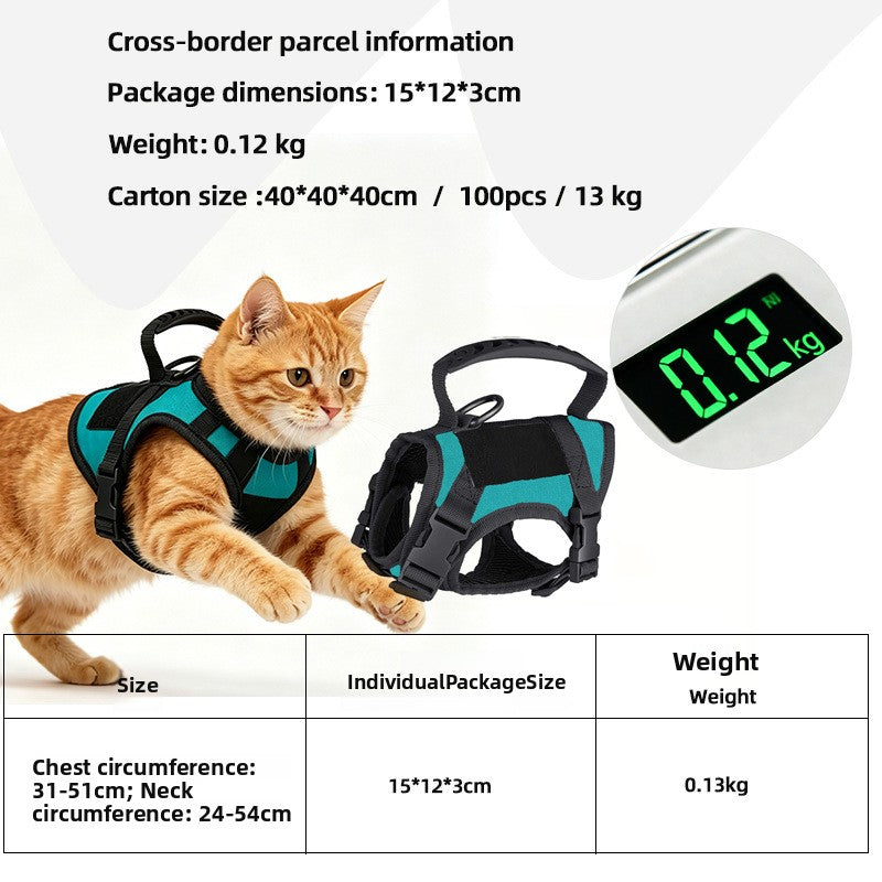 Breathable vest harness for small dogs and cats in 7 colour options