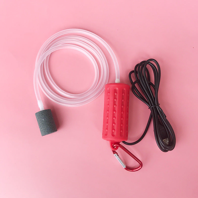 Compact USB aquarium air pump in a colourful silicone shell, view 9