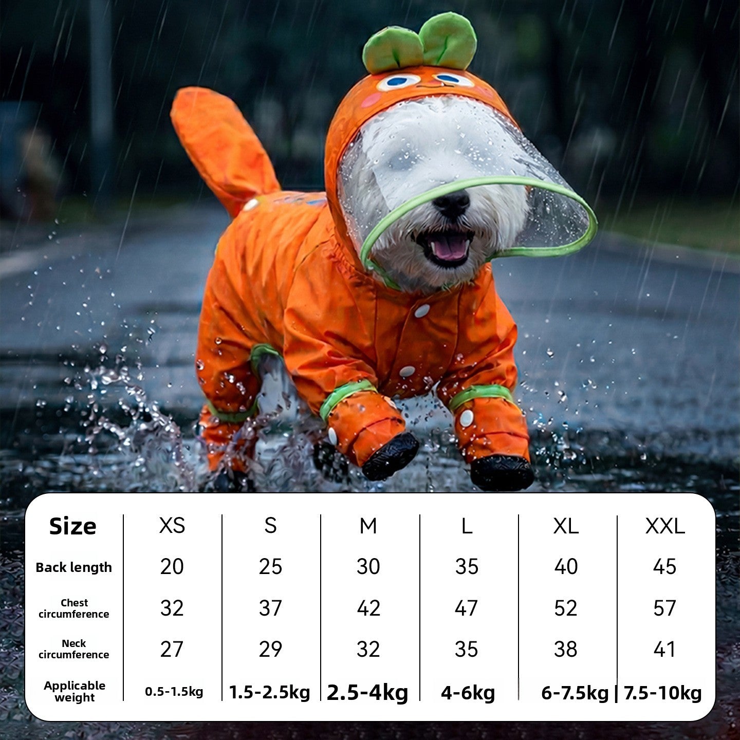 Four leg waterproof dog raincoat, available in 15 styles, image 7