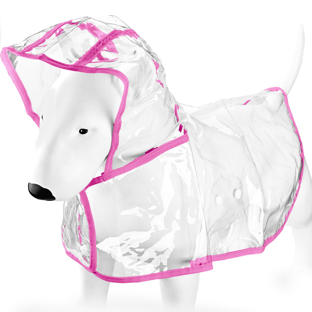 Transparent dog rain poncho with coloured trim, available in 7 colours, image 27