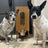 Retro Wooden-Style Semi-Automatic Pet Feeder with 10kg Food Hopper and Two Bowls