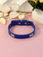 Adjustable PU leather dog collar in Orange, top view