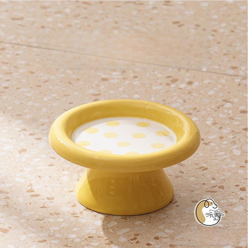 Ceramic Pet Food Bowl with Anti-Spill Design