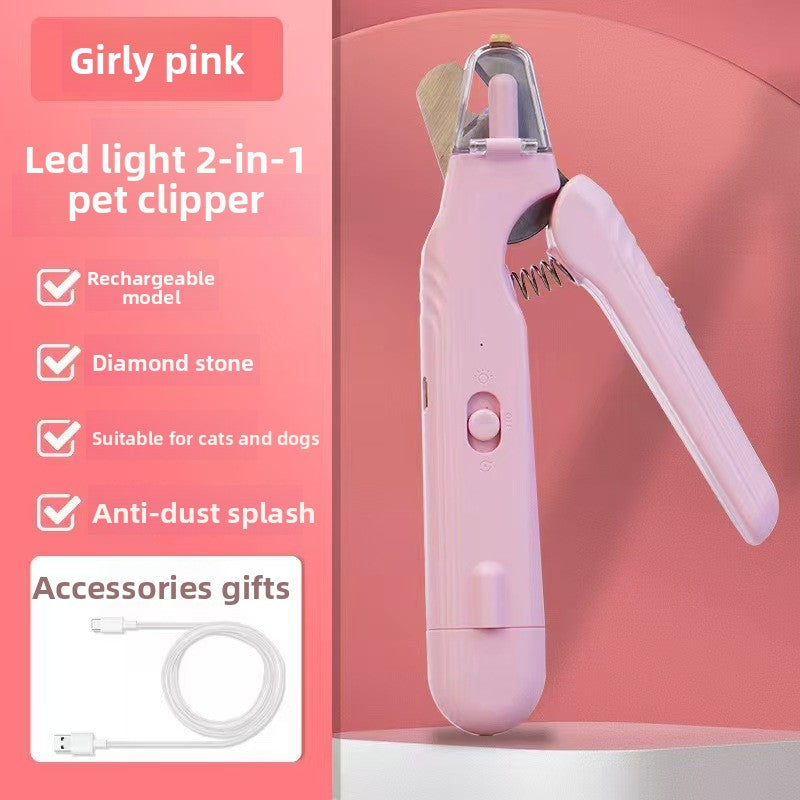 4-in-1 Cordless Pet Clipper and Nail Grinder with Square Head