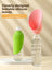 Silicone dog water bottle with foldable U-shaped lid in Green Single, close-up detail