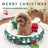 Christmas round pet bed for cats and small dogs, main product photo