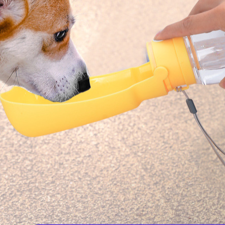Portable Foldable Pet Water Bottle, 500ml Collapsible Leakproof Bottle for Walks and Trips