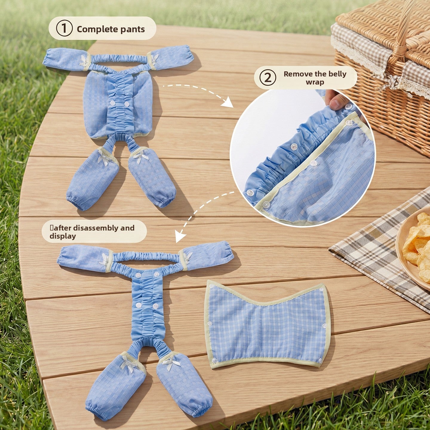 Four leg dog coverall with belly guard, available in 9 styles, image 2