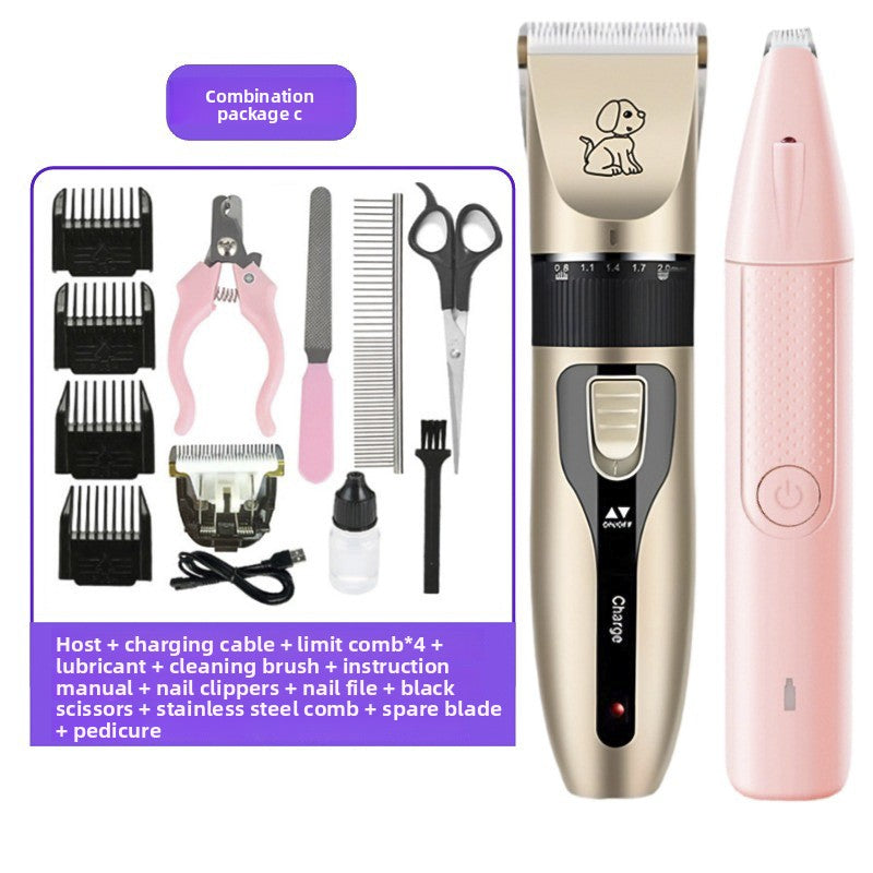 Pet Hair Clipper Grooming Kit with Steel Comb and Scissors