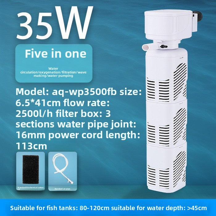 Multi function aquarium filter with oxygen and wave flow, view 10