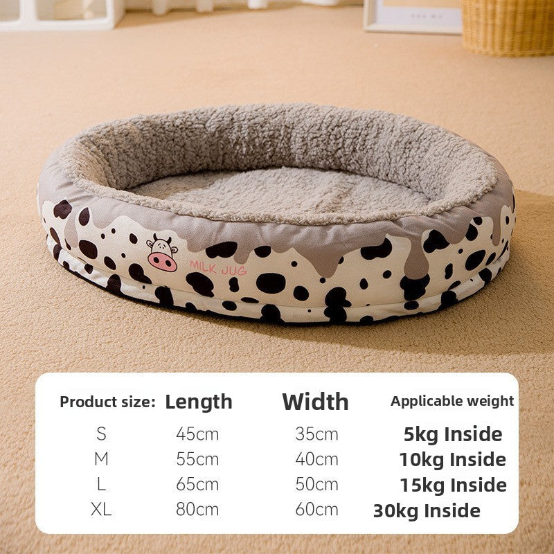 Warm Thick Plush Pet Bed for Dogs and Cats, Washable Options