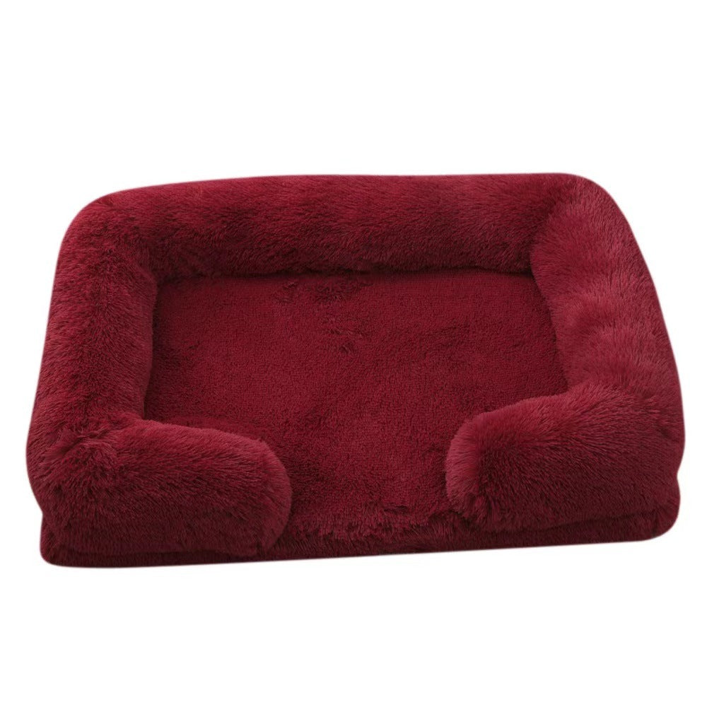 Round Enclosed Plush Cat Bed for Cats and Small Dogs