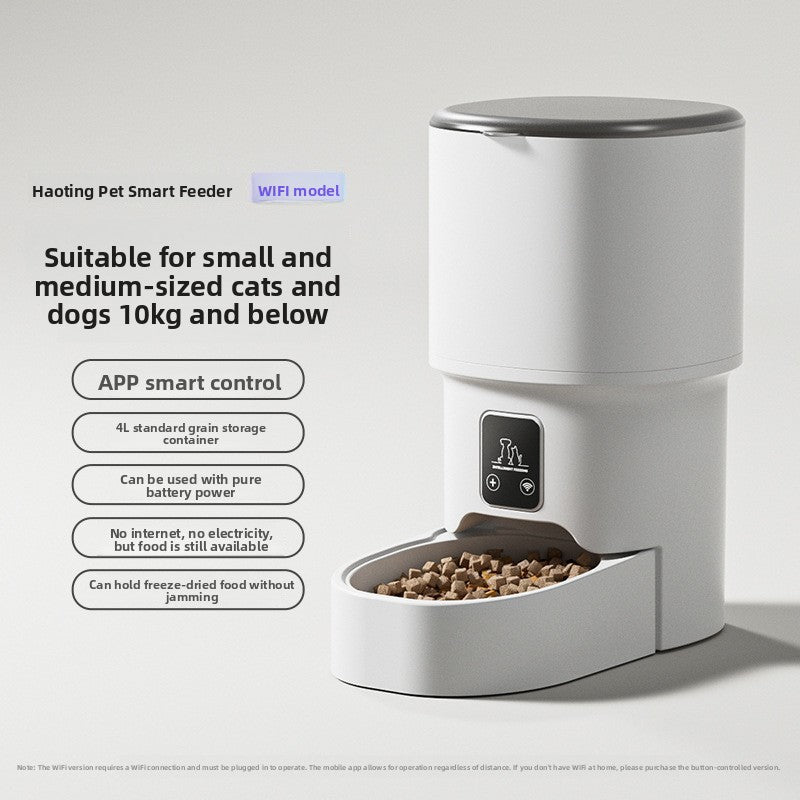 Smart WiFi Automatic Pet Feeder 4L with App Control and Timed Portion Feeding