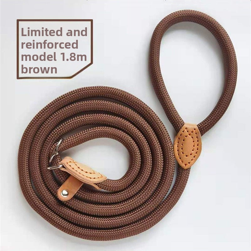 Braided rope dog leads in five colours and lengths