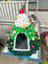 Felt tapered Christmas tree cat nest with hanging toy ball, product image 11
