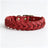 Vintage braided cowhide leather dog collar with bronze buckle, product image 11