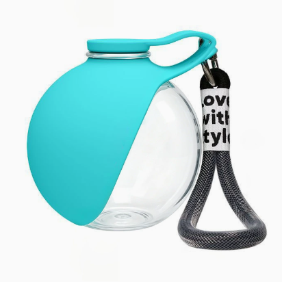 Foldable Spherical 304 Stainless Steel Pet Water Bottle for Dogs and Cats on Trips
