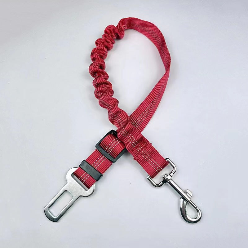 Short elastic dog lead and car seat belt in 10 colour options