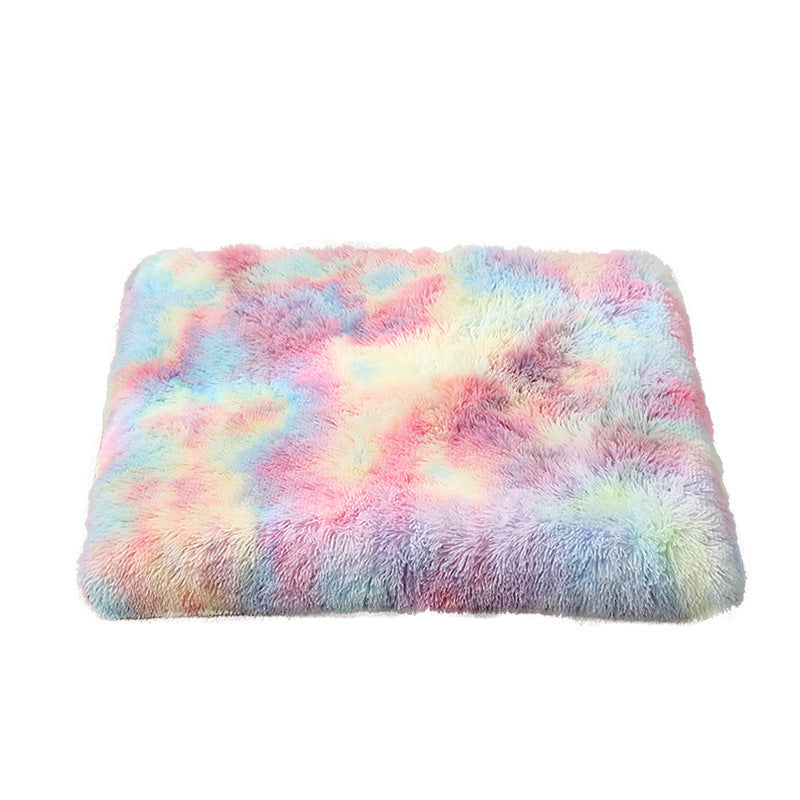 Memory foam dog bed with waterproof liner in Golden Yellow, close-up detail view