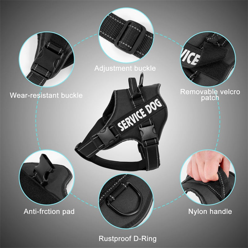 Reflective breathable mesh dog harness with metal D-ring, product image 4