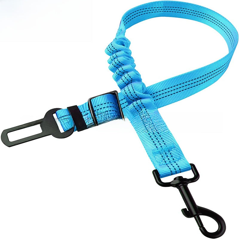 Dog car seat belt leads in many colours with metal clips