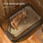 Extra Large Semi-Enclosed Cat Litter Box, High Sided Anti-Splash