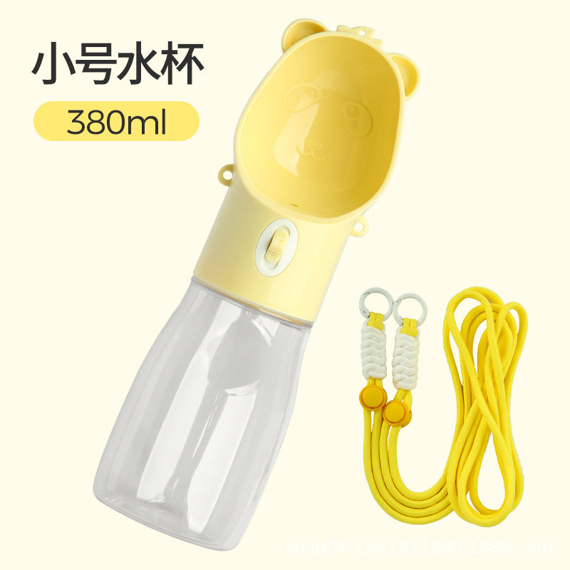 Portable Leakproof Pet Water Bottle and Feeding Cup in Several Styles, 280ml to 500ml