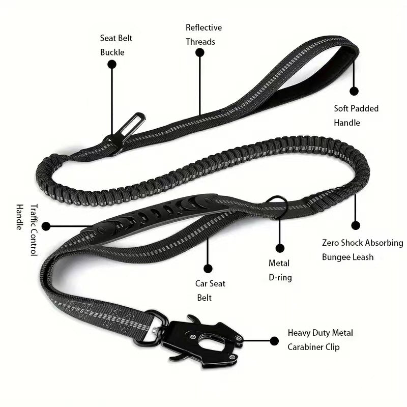 Tactical bungee dog lead, ideal for everyday use