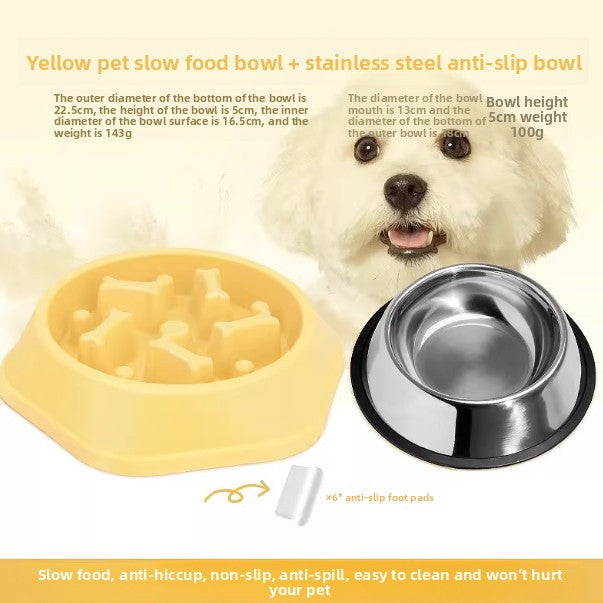 Extra Large Anti-Tipping Slow Feeder Dog Bowl for Large Breeds in Four Colours