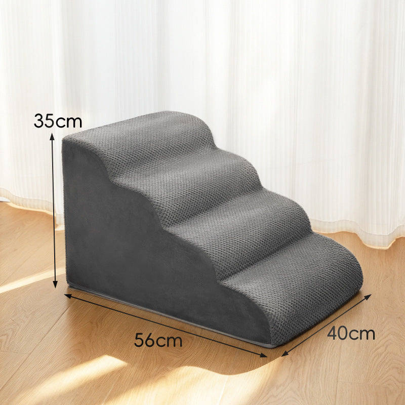 Non-slip foam pet stairs with washable cover, full product photo