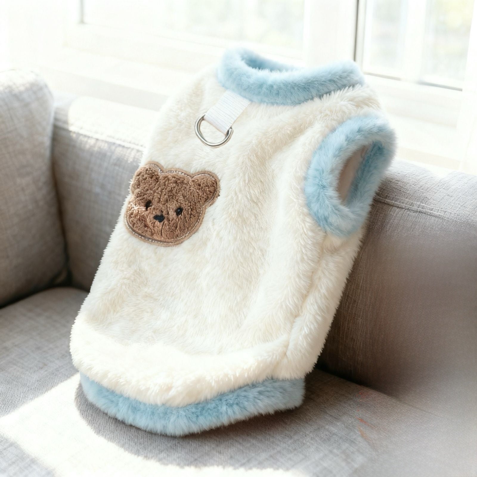 Thick plush embroidered pet vest for dogs and cats, available in 4 colours, image 19