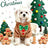 Small dog dressed in a plush gingerbread man costume