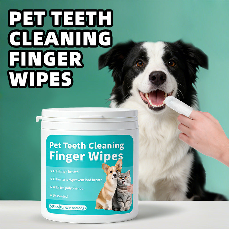 Pet Dental Finger Wipes and Grooming Gloves Set for Dogs and Cats