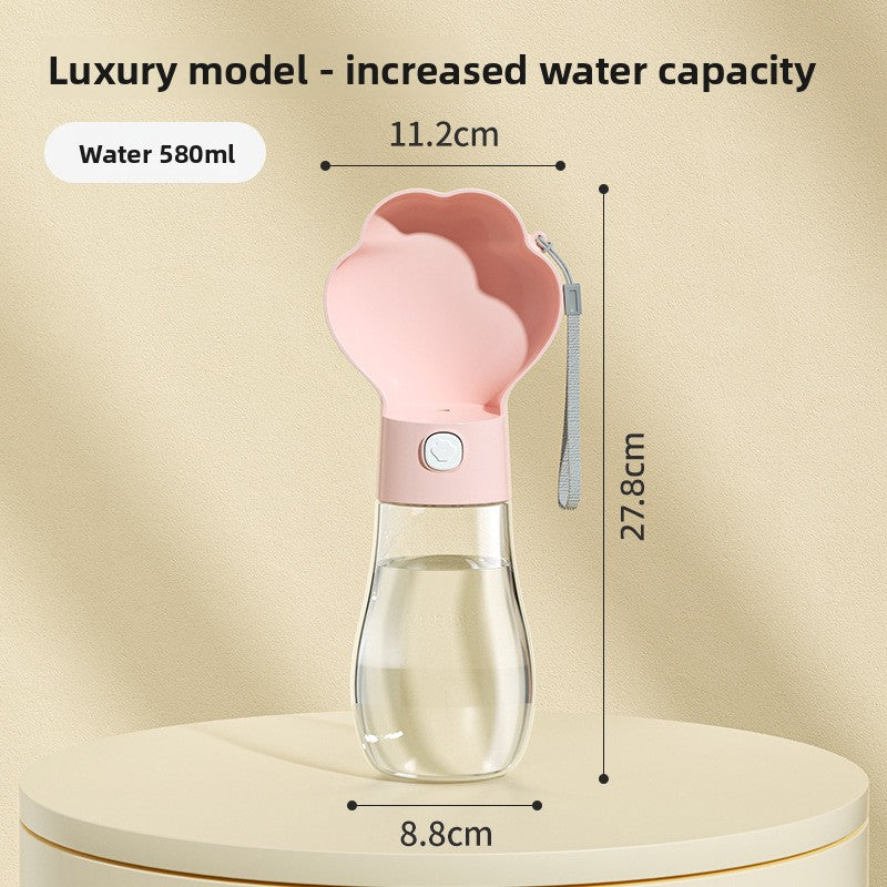 Portable Leak-Proof PP Pet Water Cup for Dogs and Cats, 400ml or 580ml with Food Option