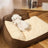 Removable washable dog bed with anti-slip base, product overview photo