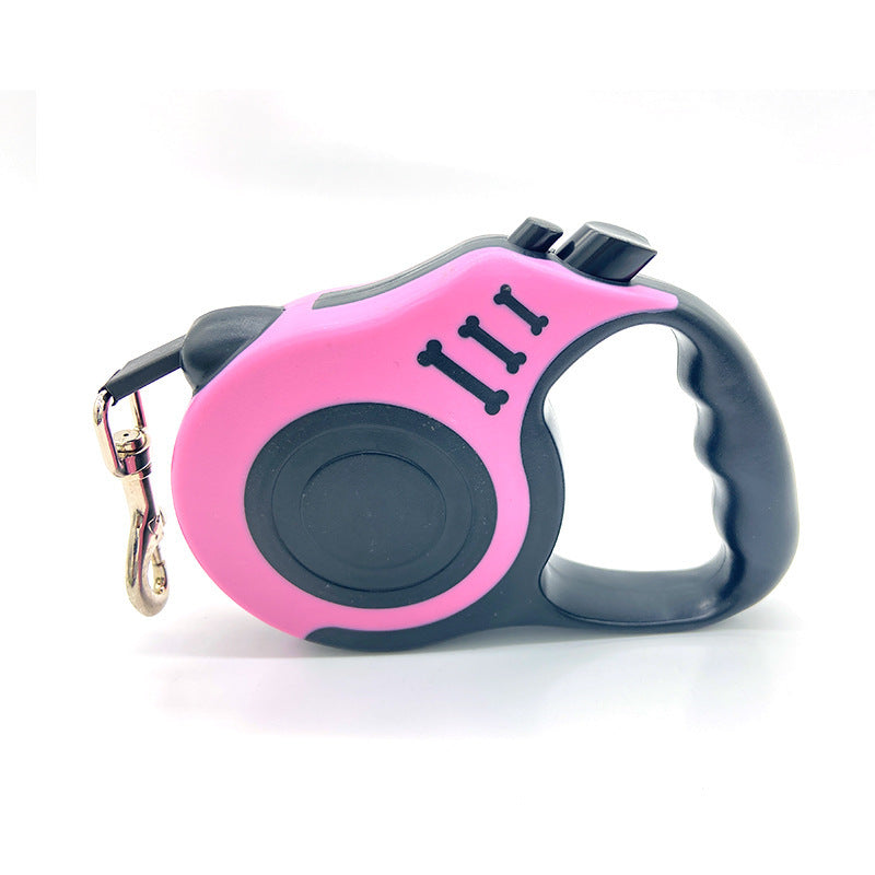 Automatic retractable dog leads shown in five bright colours