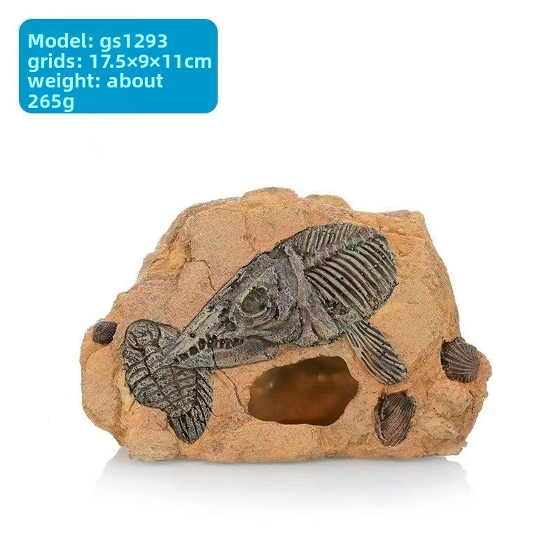 Resin rock turtle basking platform and reptile hide in Style BS1293