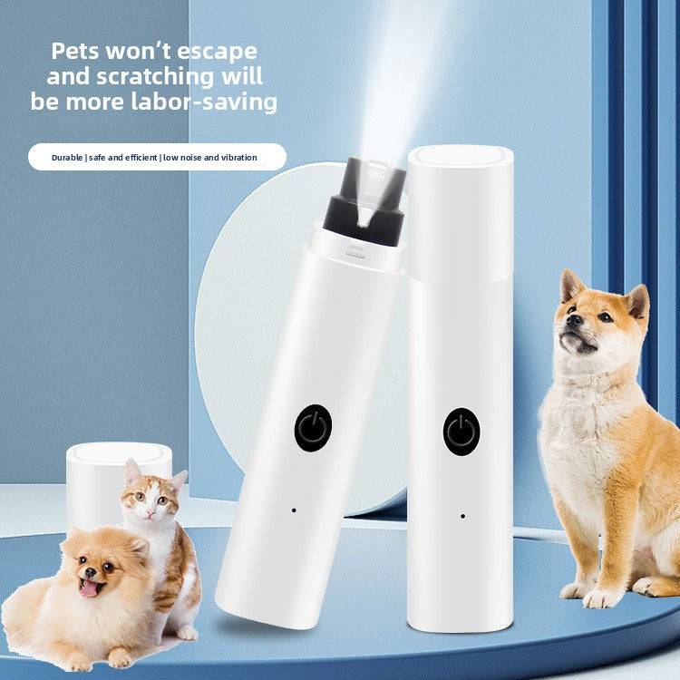 Mini LED Pet Nail Grinder, USB Quiet Claw Polisher for Small Pets